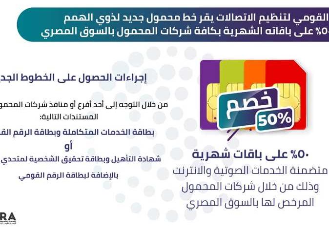 لذوي الإعاقة .. شروط ومزايا وموعد طرح خطوط محمول بخصم 50%