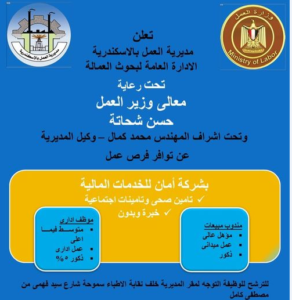 منها لذوي الهمم ..فرص عمل للشباب بالإسكندرية (التفاصيل)