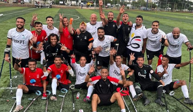 مصر تفوز على انجولا 3-1 فى كرة القدم للساق الواحده بدورة الألعاب الأفريقية