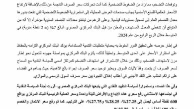تفاصيل قرارات البنك المركزي المصري 2024